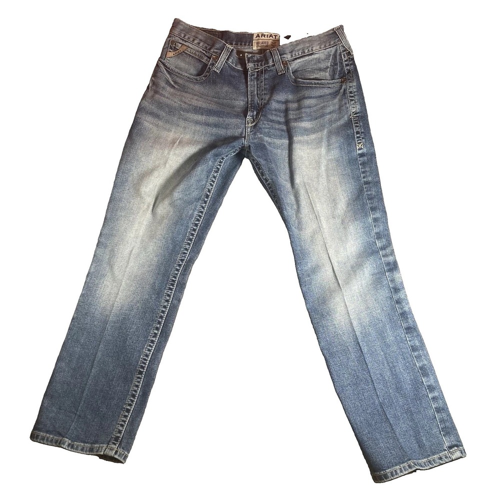 Ariat M4 Relaxed Straight Leg Jeans Mens 35x30 Medium Wash Blue Denim